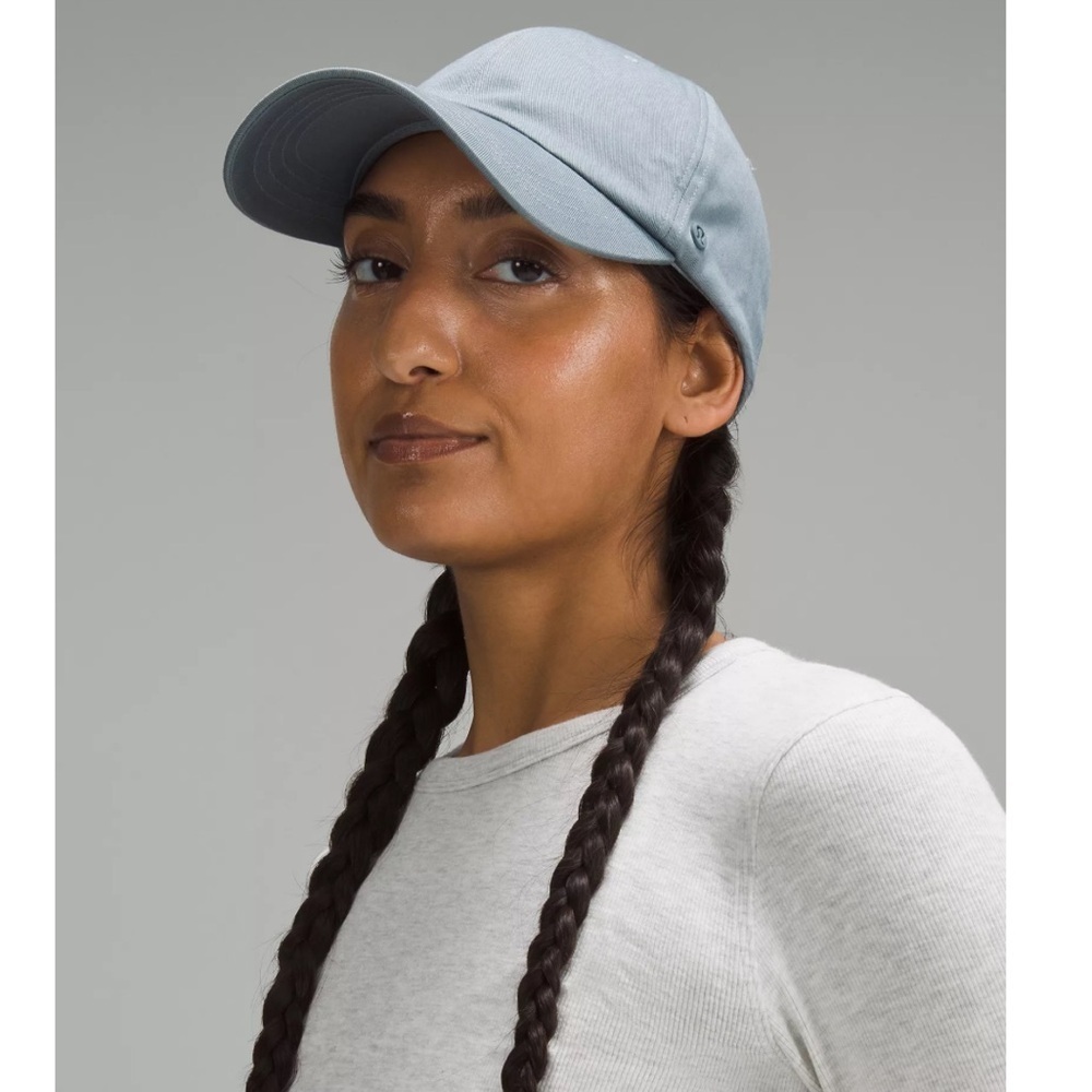 Lululemon utility blue unisex ball cap with silver hardware